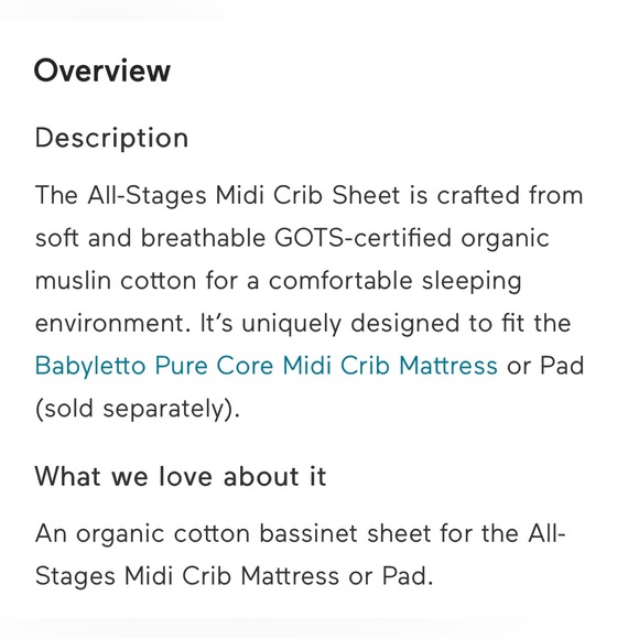 NWOT Babyletto white organic midi crib sheets set of 2 - Picture 11 of 11